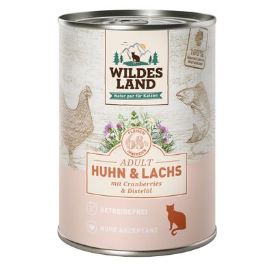 Wildes Land Adult Cat 6 x 400g Pure Chicken with Safflower Oil