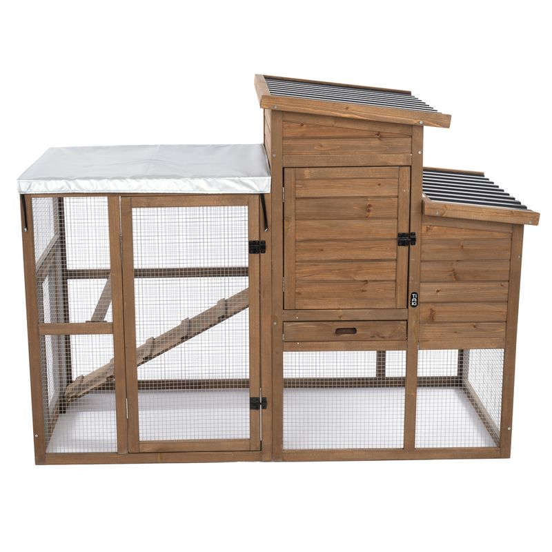 TIAKI Ranch Wooden Chicken Coop (Optionally Expandable) Attached Enclosure: 116 x 78 x 89.8 cm (L x W x H)
