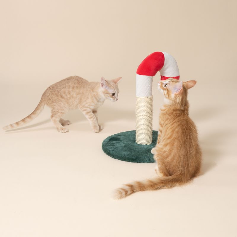 TIAKI Candy Cane Scratching Post Red/Green/White