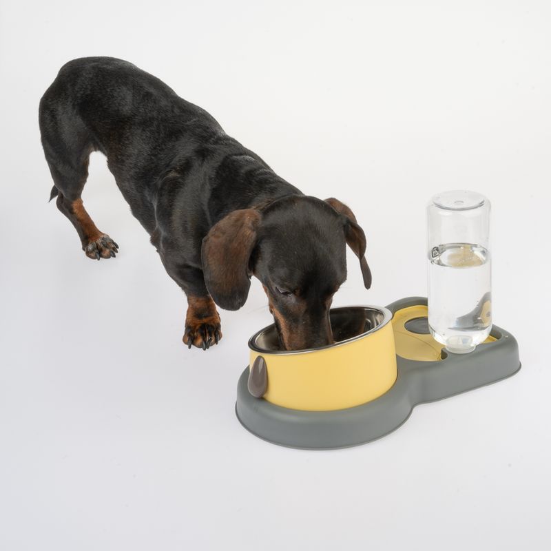 TIAKI Food and Water Dispenser 2-in-1 200ml Bowl & 500ml Bottle