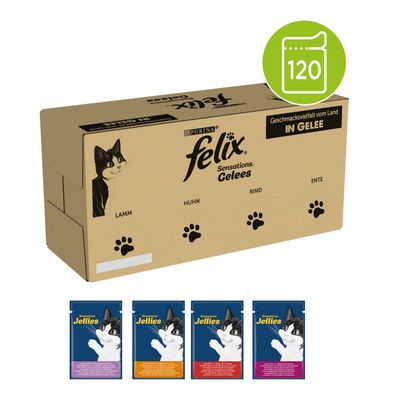 Felix Sensations Jumbo Pack 120 x 85g Meat in Jelly