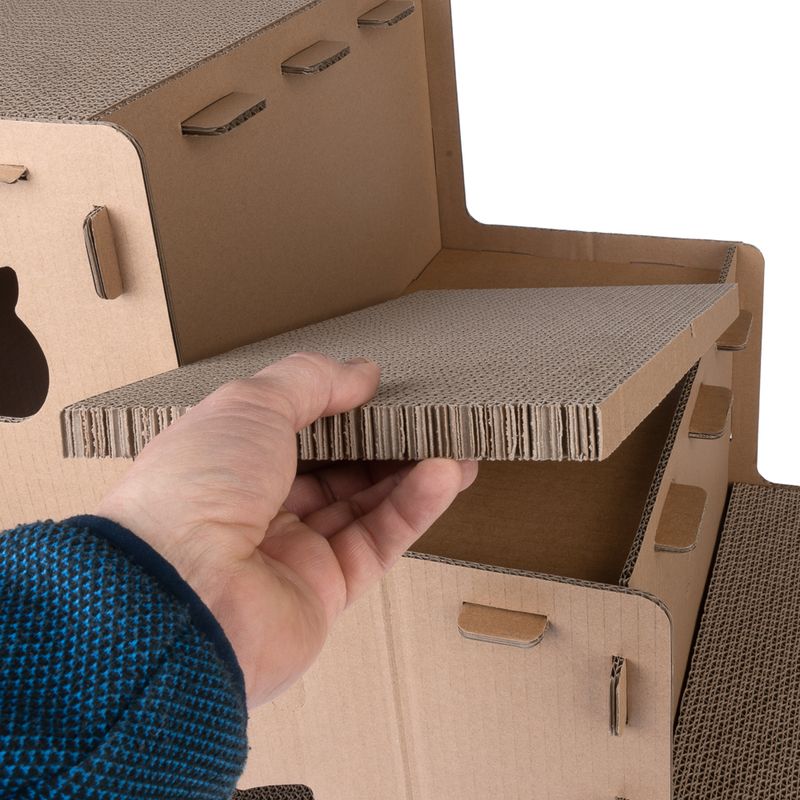 TIAKI Scratching Stairs Puzzle for Cats 70 x 40 x 60 cm (L x W x H)