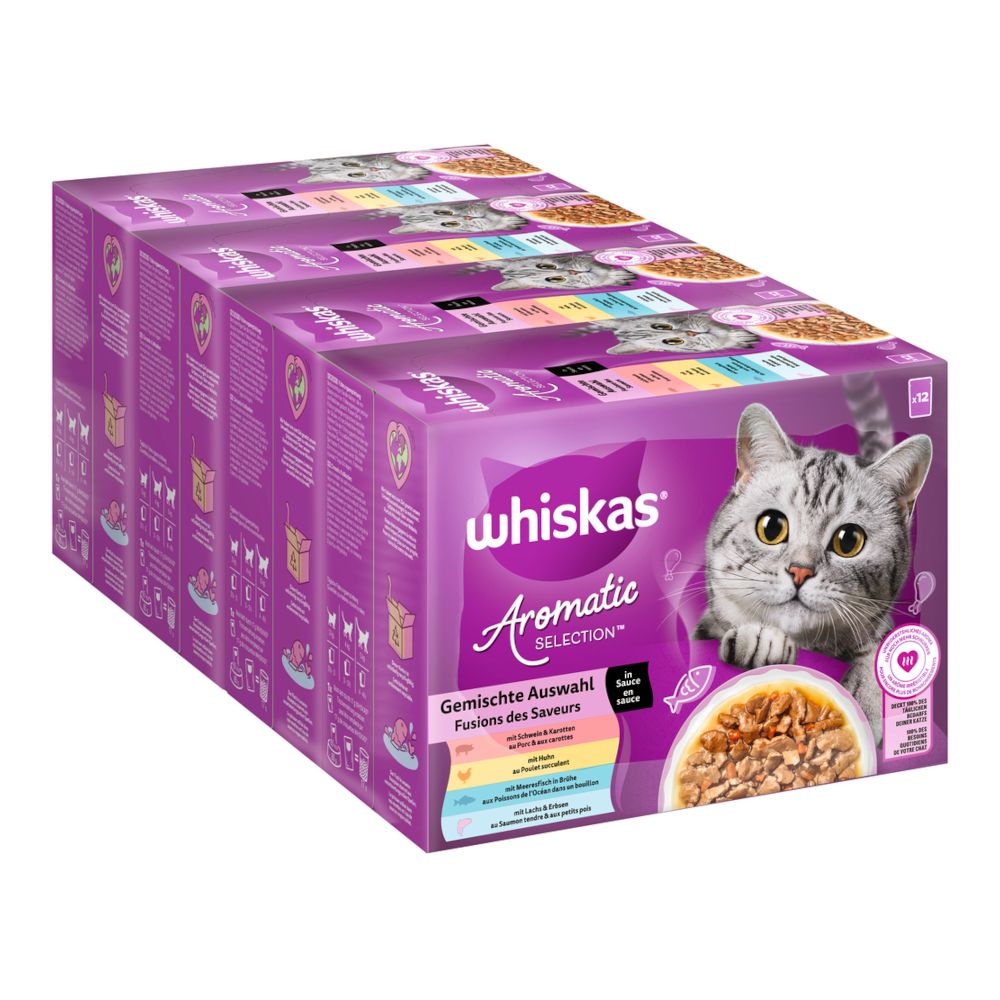 Whiskas 1+ Aromatic Selection Saver Pack 96 x 85g Mixed Selection in Gravy