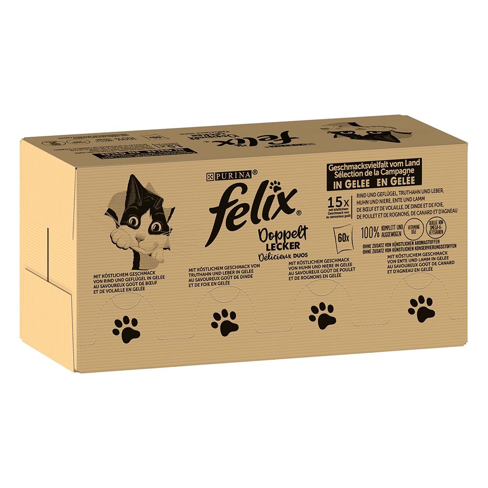 Felix As Good As It Looks Doubly Delicious Mega Pack 120 x 85g Double Meat in Jelly