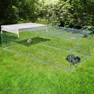 Kerbl Metal Run with escape barrier 200 x 100 x 60 cm (L x W x H)