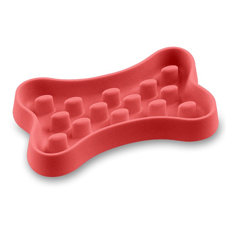 Here Sparky Bone Slow Chow Bowl Red: 1.4L, 35.9 x 20.4 x 5cm (L x W x H)