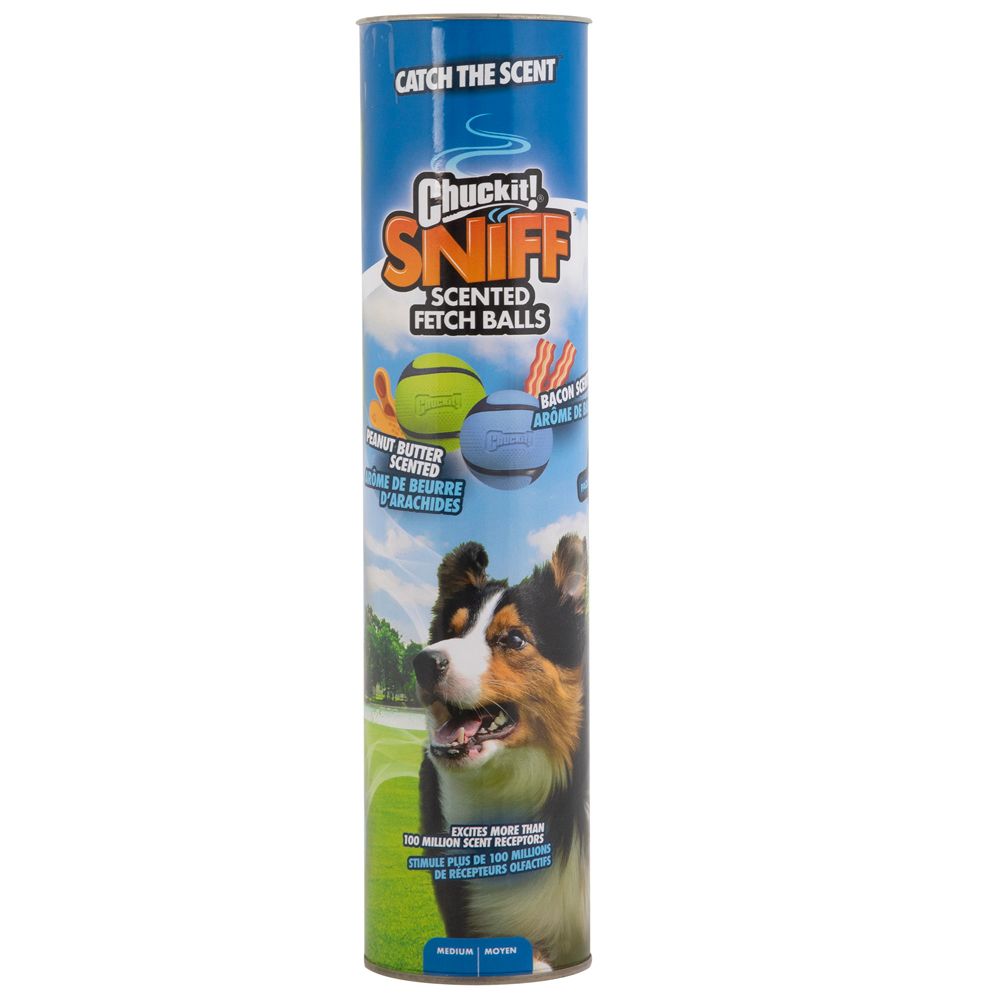 Chuckit! Sniff Fetch Balls Canister 4 balls, 6.5cm (W)