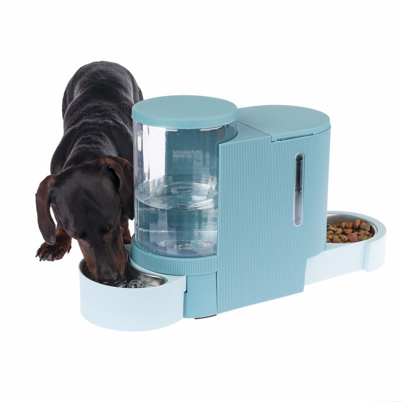 TIAKI Light Blue Food and Water Dispenser Up to 1.3kg Dry Food & 3L Water