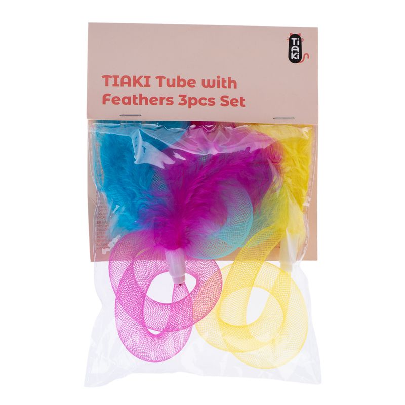 TIAKI Tubes with Feathers Cat Toy Set Set of 3