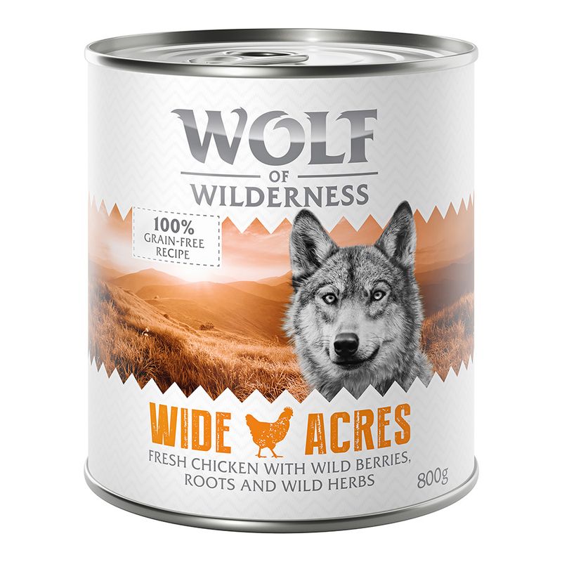 Wolf of Wilderness Adult Single Protein 6 x 800g Mixed Pack (3 Varieties)