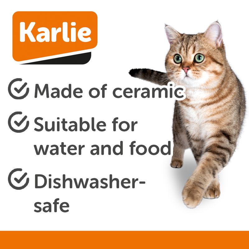 Karlie Ceramic Cat Bowl - Green 200ml, 12cm (W)