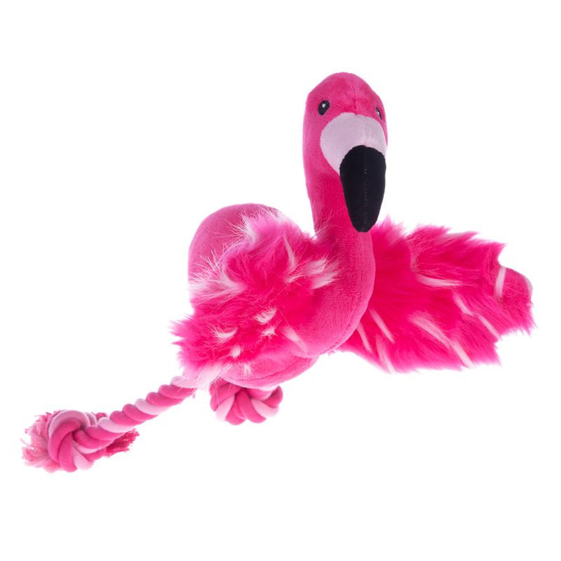 Flamingo Dog Toy with Rope 1 Toy