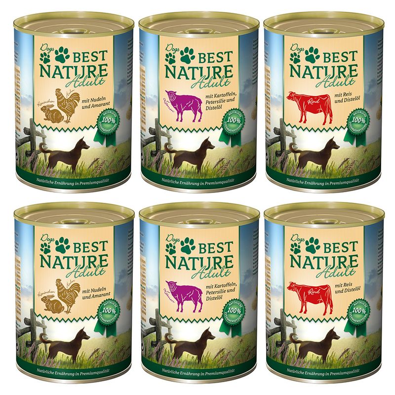 Best Nature Dog Adult Saver Pack 12 x 400g Beef, Rice & Safflower Oil