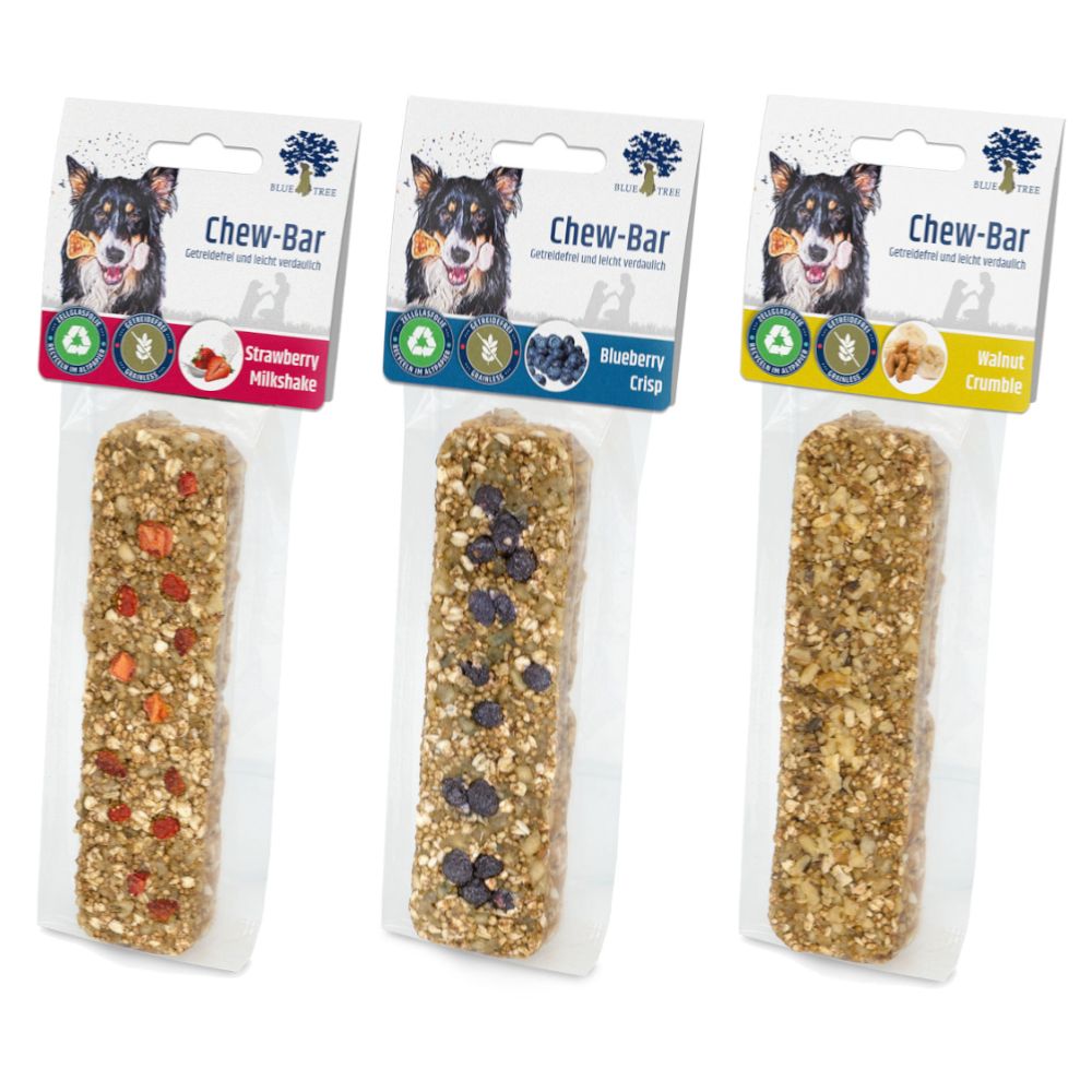Blue Tree Chew Bar 3 Varieties: Strawberry Milkshake, Walnut Crumble, Blueberry Crisp