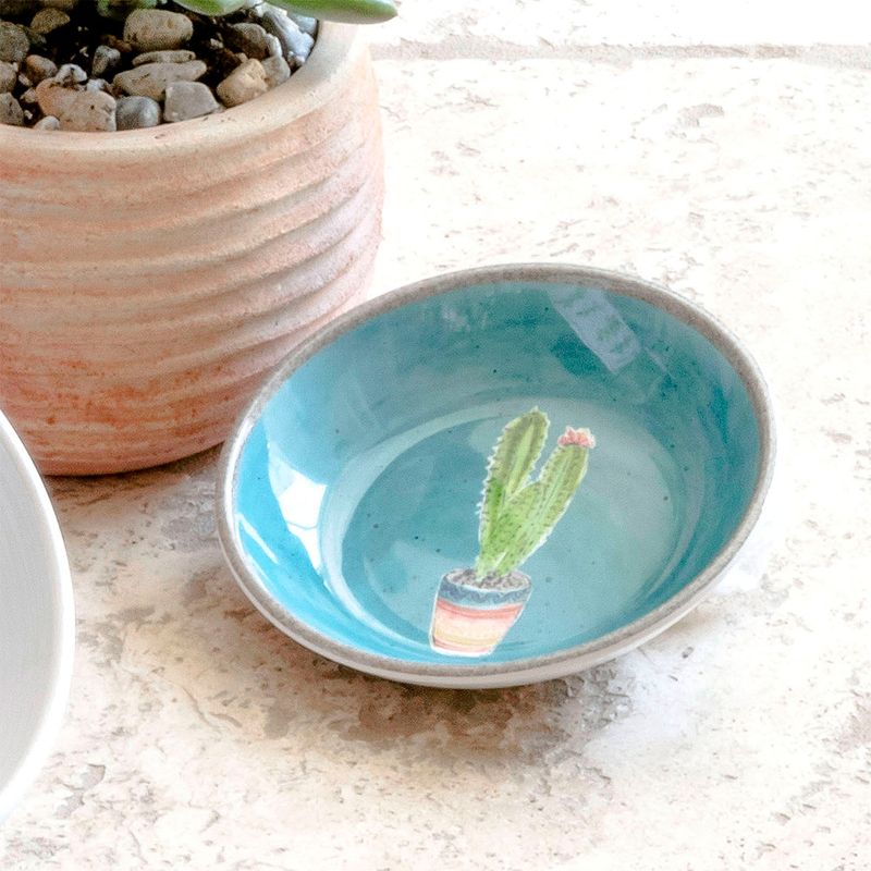 Here Sparky Cactus Cat Bowl 177ml, 13.3cm (diameter)