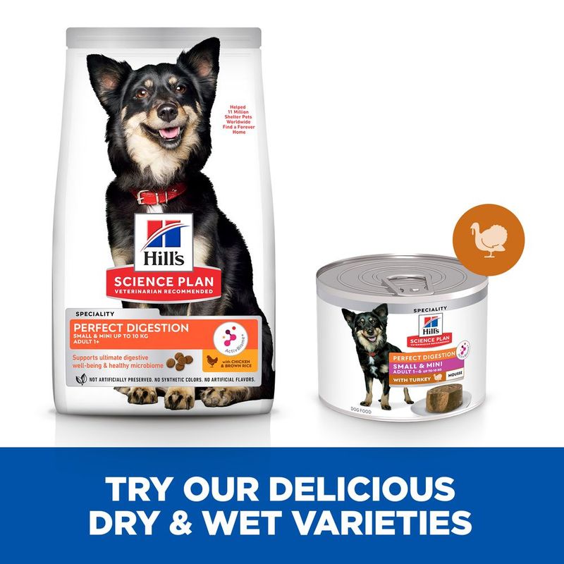 Hill's Science Plan Adult 1+ Perfect Digestion Small & Mini Mousse Turkey (12 x 200g)