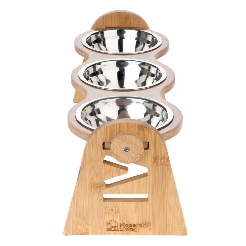 Modern Living Bohemian bamboo bowl bar 3 x 450 ml, L 52 x W 18 x H 18 cm