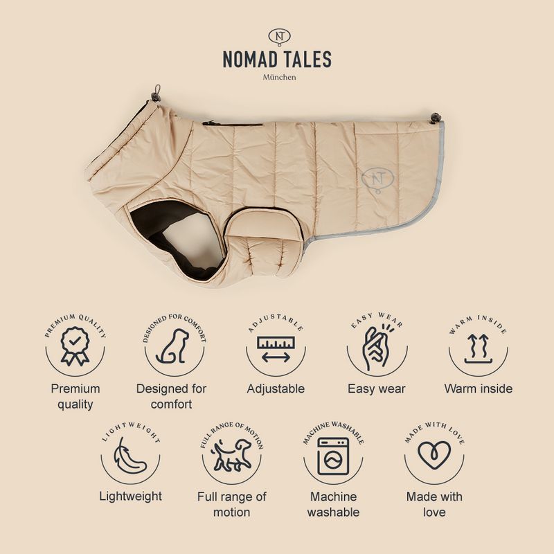 Nomad Tales Bloom Dog Coat - Quilted Comfort approx. 45cm Back Length