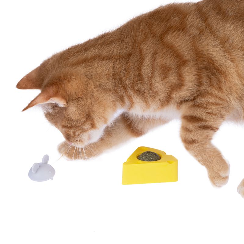 TIAKI cat toy catnip cheese 6.5 x 6.3 x 4.6 cm