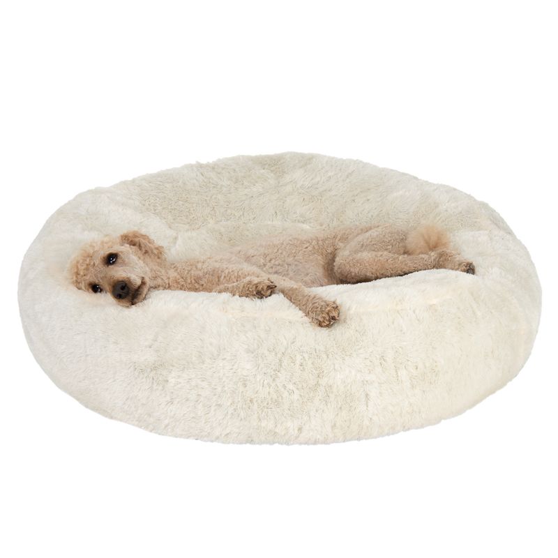 Fluffy Dog Bed Beige 65 x (H) 20cm