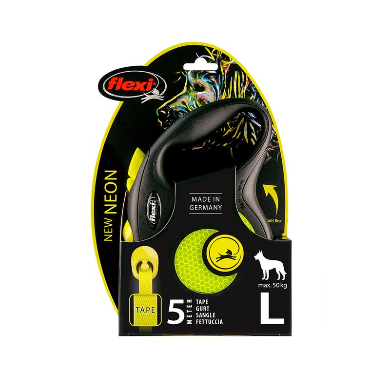 flexi New Neon Harness 5m Lead M: up to 25kg