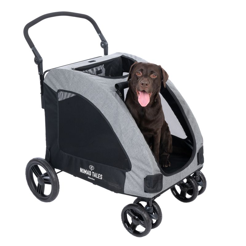 Nomad Tales Spirit Pet Stroller - Stone 95 x 82 x 120 cm (L x W x H), up to 40kg capacity