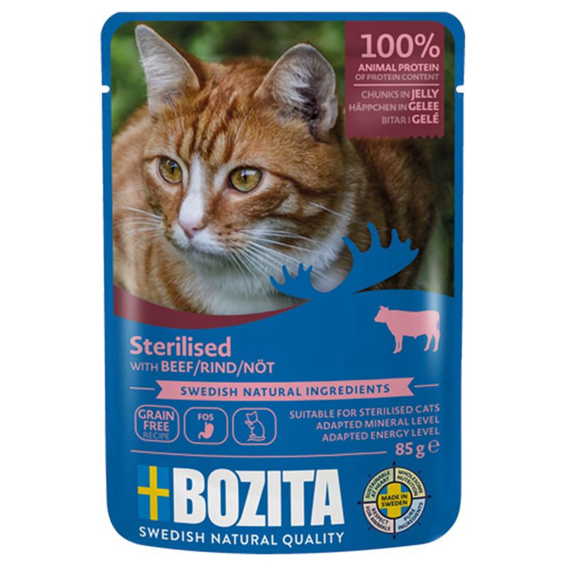 Bozita Sterilised Chunks in Jelly 12 x 85g Beef