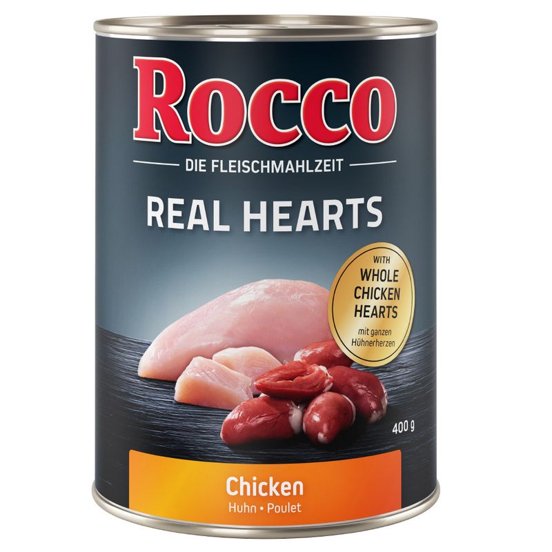 Rocco Real Hearts 6 x 400g Beef with whole Chicken Hearts
