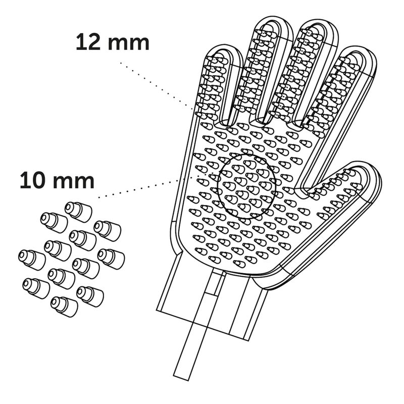 FLAMINGO Grooming Glove with Hose Approx. 22 x 22 x 2cm (L x W x H)