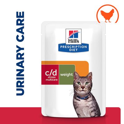 Hill's Prescription Diet Feline c/d Urinary Stress Metabolic - Chicken 12 x 85g Pouches