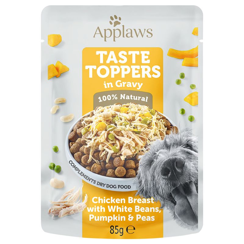 Applaws Taste Toppers in Gravy 12 x 85g Chicken Breast with White Beans, Pumpkin & Peas
