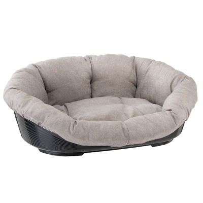 Ferplast Siesta Deluxe Basket Set with Beige Tweed Sofa Cover Size 4: 61.5 x 45 x 21.5 cm (L x W x H)