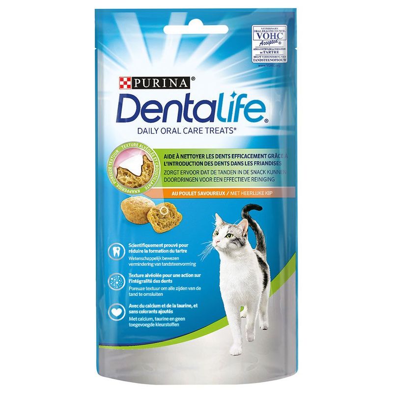 PURINA Dentalife Daily Cat Dental Care Snacks 8 x 40g