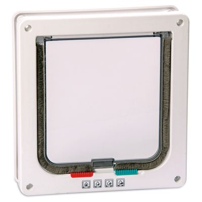 Karlie White Cat Flap with 4-Way Closure 19.2 x 20cm (L x W)