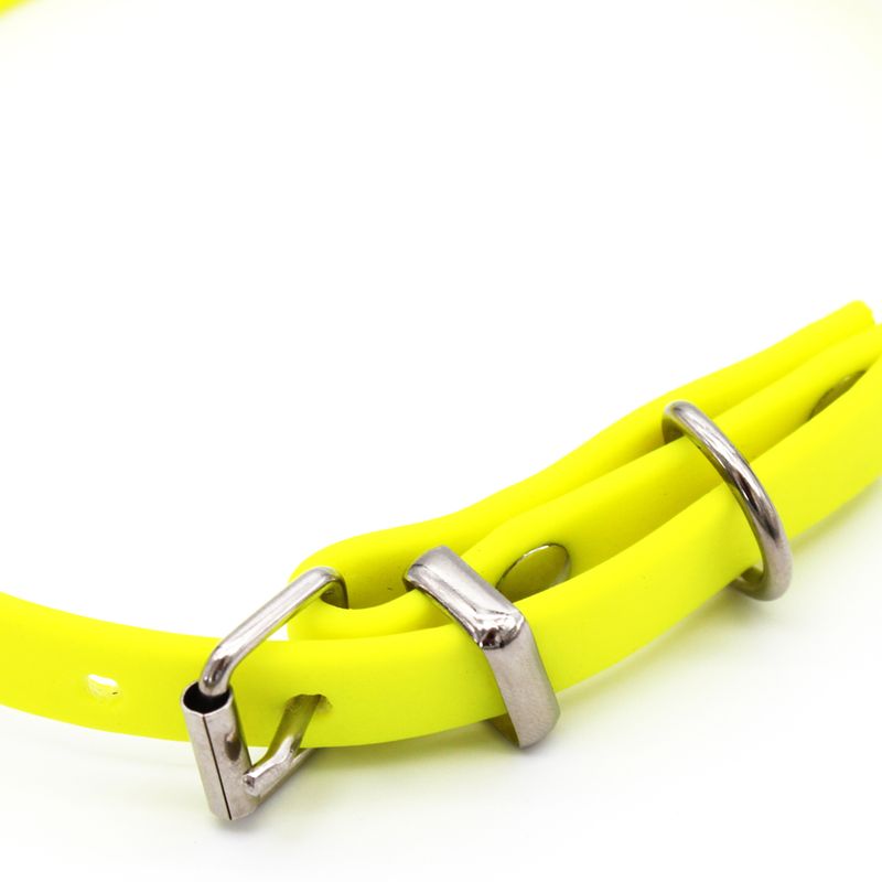 Heim Biothane® Riveted Collar - Neon Yellow 24 - 31cm neck circumference, 9mm wide