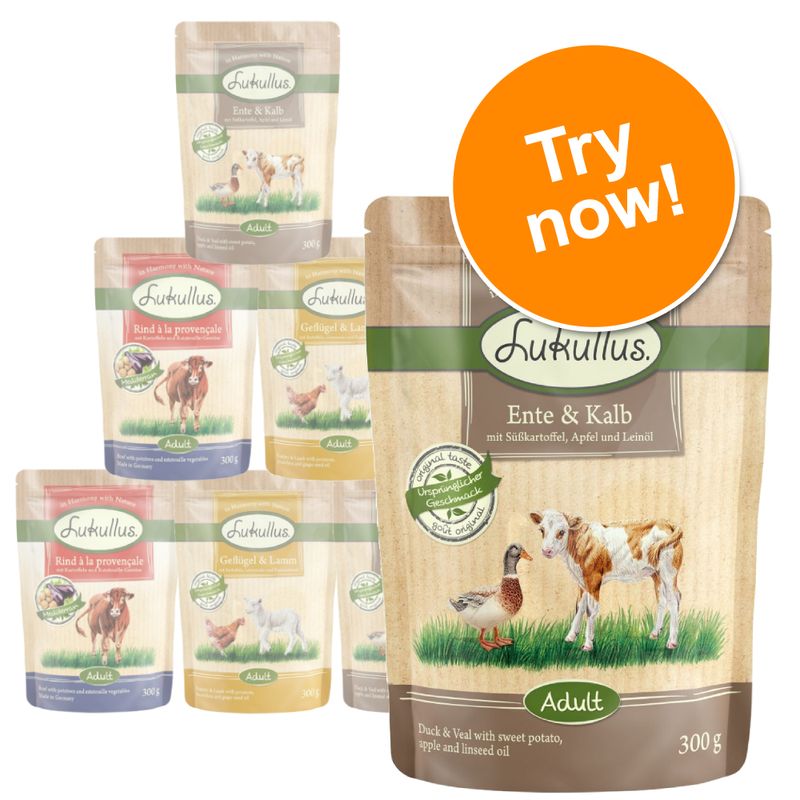 Lukullus Pouches Mixed Trial Pack 6 x 300g Mediterranean Mixed Trial Pack