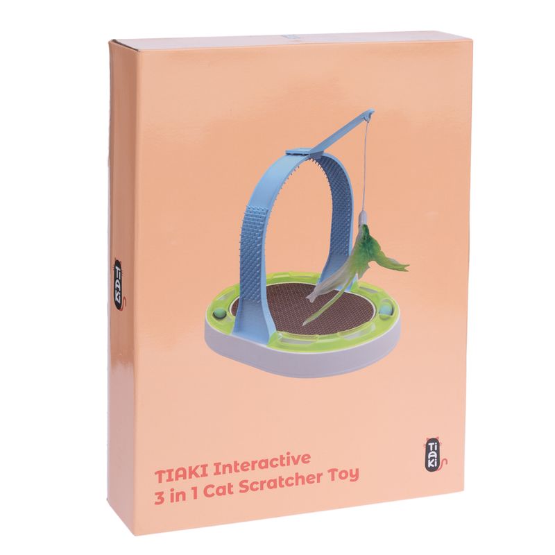TIAKI Interactive 3-in-1 Cat Scratcher Toy 40 x 30 x 31.5 cm (L x W x H)