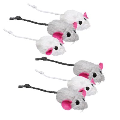 Trixie Toy Plush Mice, 6-pack 6 Mice, approx. 5 cm