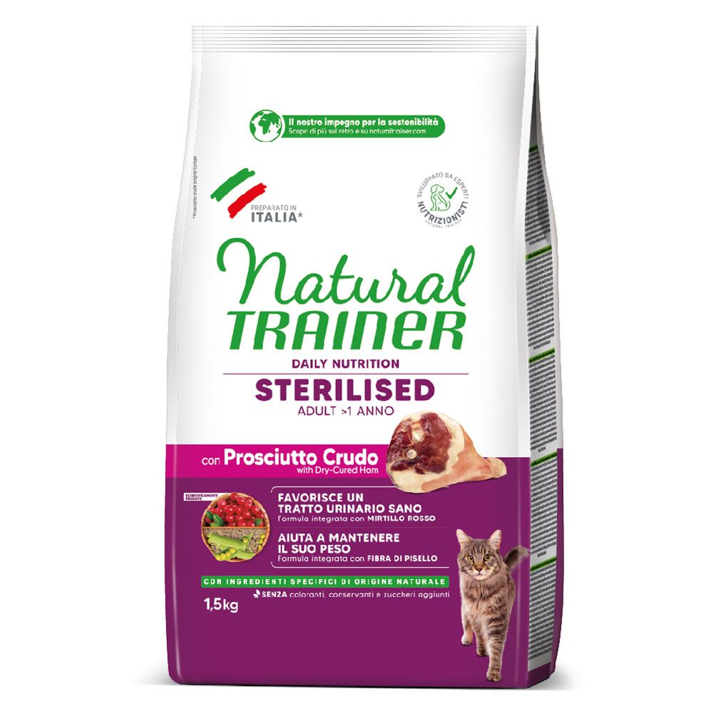 Natural Trainer Cat Sterilized with raw ham 1.5 kg