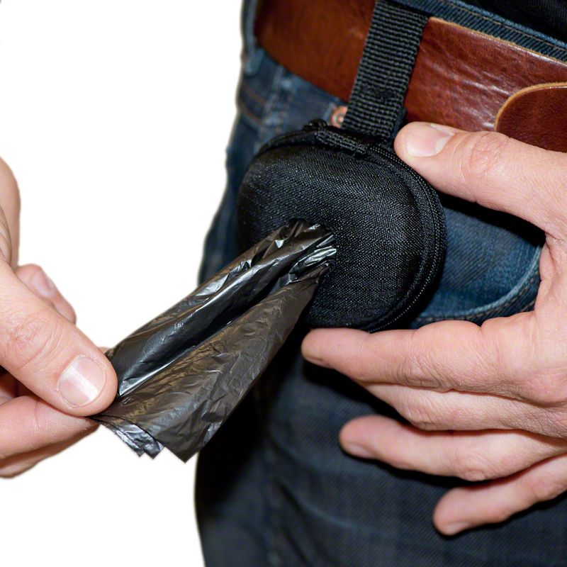 Dispenser for Dog Poop Bags with Bags Black