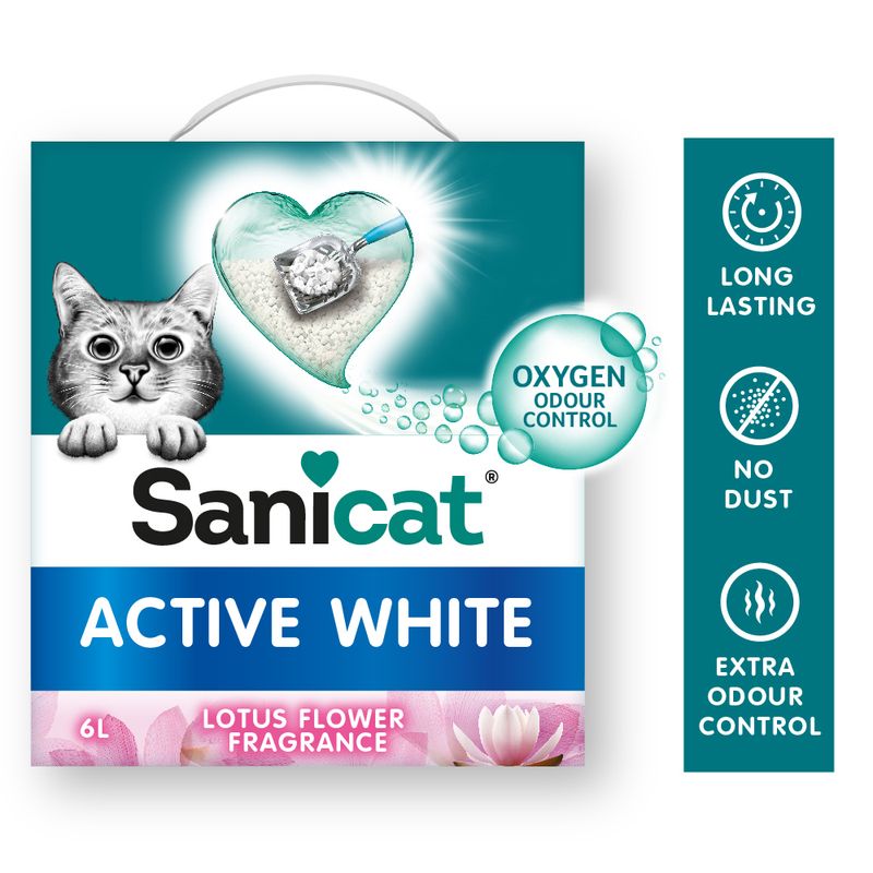 Sanicat Active White Lotus Flower Clumping Litter 6l