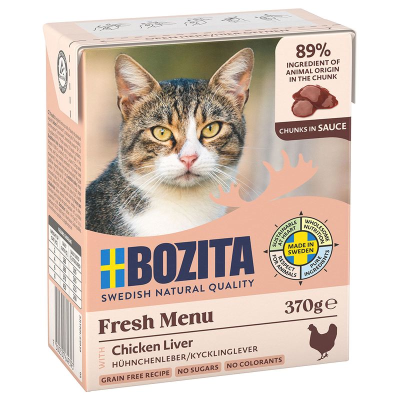 Bozita Chunks in sauce Saver Pack 24 x 370g Chicken Liver