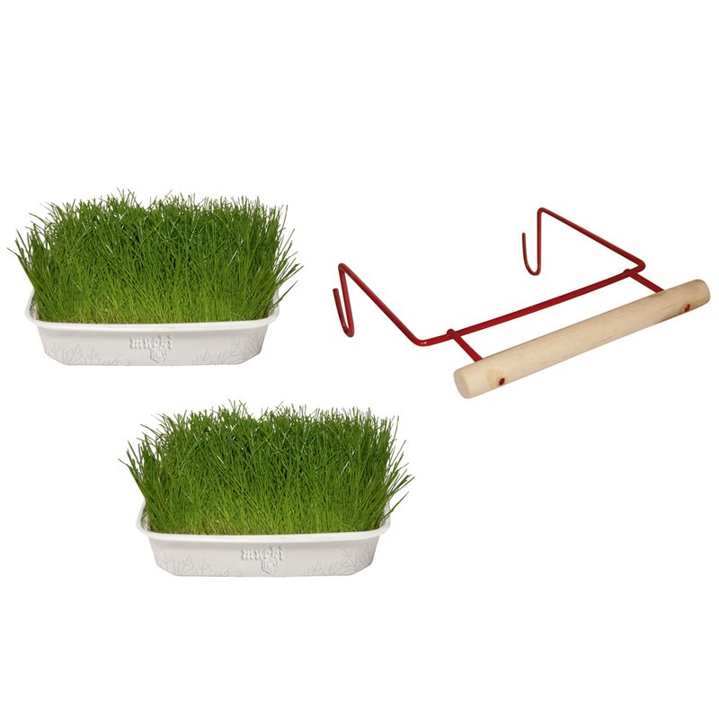 Mucki Bird Grass 2 x Bird grass dishes with brackets