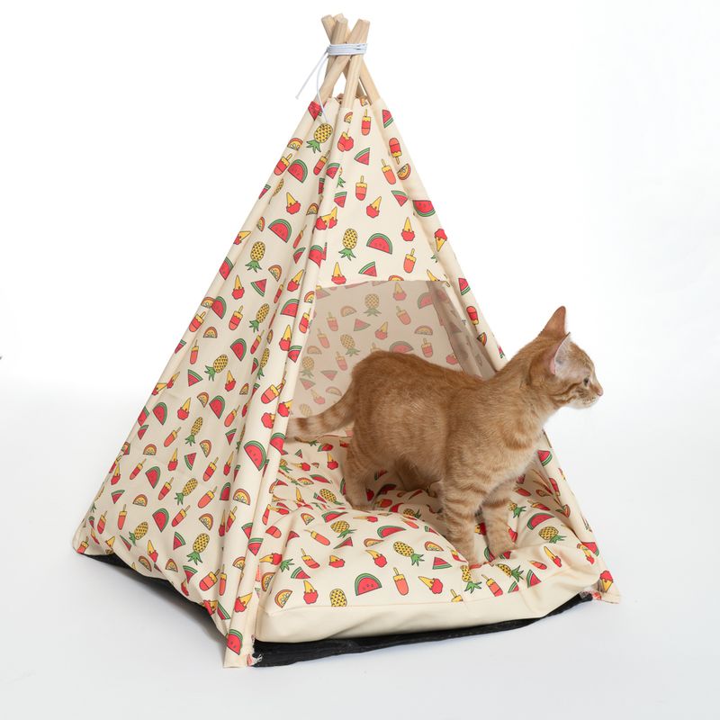 TIAKI Tropical Teepee Pet Den approx. diameter 65 x (H) 75 cm