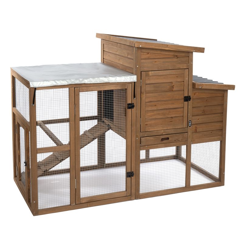 TIAKI Ranch Wooden Chicken Coop (Optionally Expandable) Attached Enclosure: 116 x 78 x 89.8 cm (L x W x H)