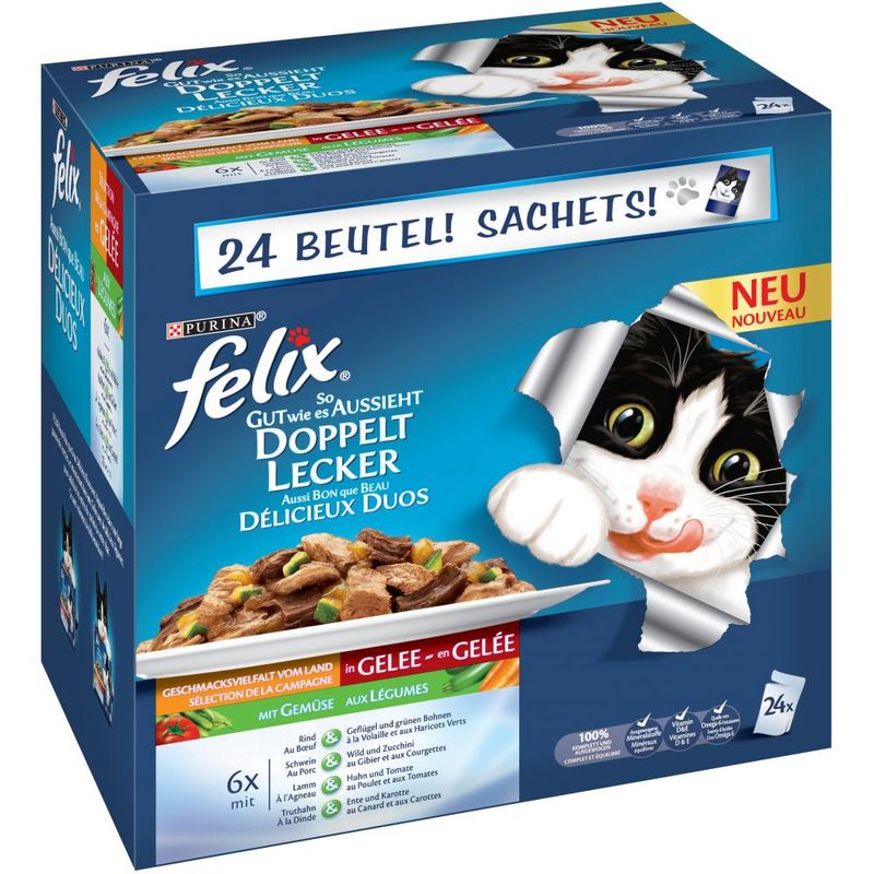 Felix As Good As It Looks - Doubly Delicious 24 x 85g Meat in Jelly