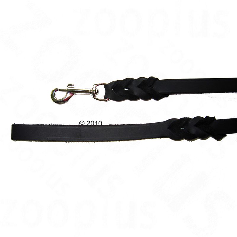 Heim Plaited Leather Dog Lead - Black 200cm