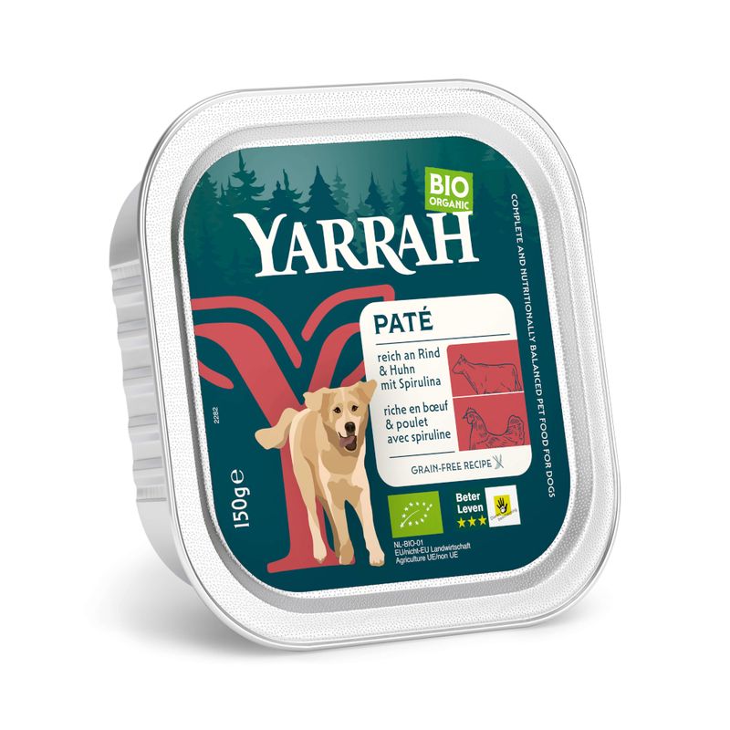 Yarrah Organic Pâté 12 x 150g Organic Beef with Organic Spirulina