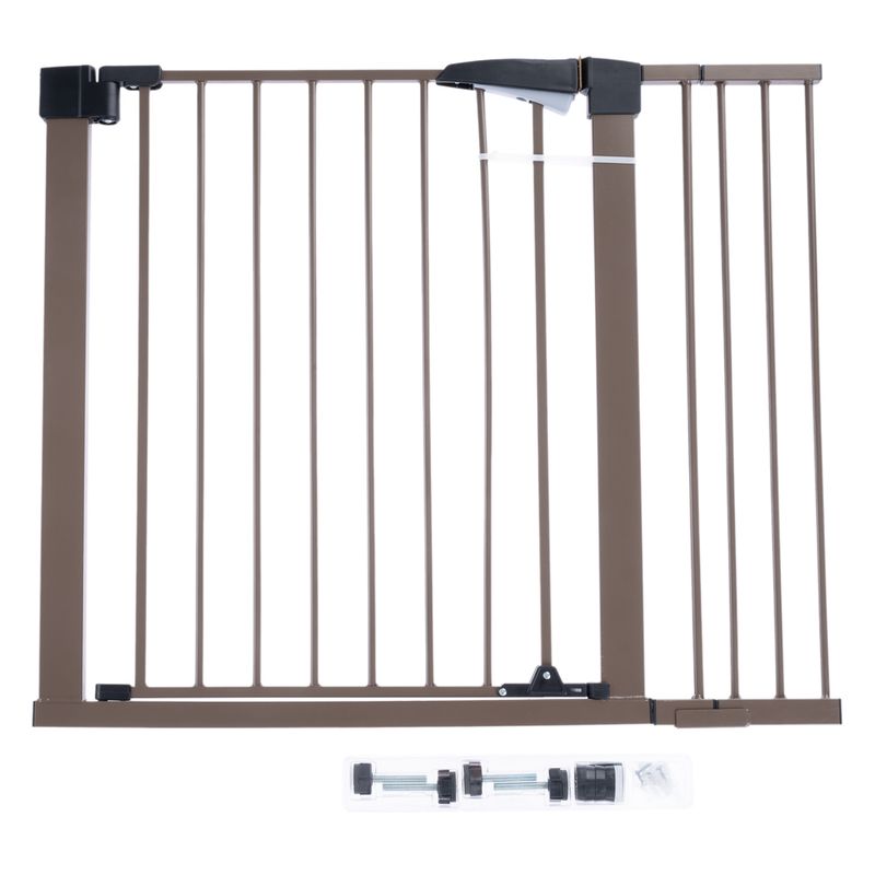 TIAKI Brown Dog Gate with Side Panel 78 x 77 - 103cm (H x W)