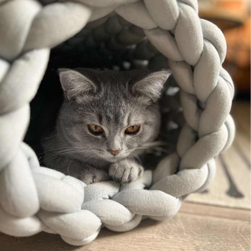 Aumüller Braided Cat Cave Coarse Knit Grey